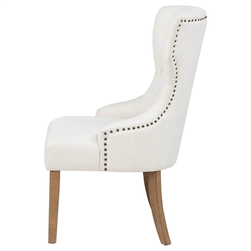 Baney Fabric Upholstered Dining Side Chair Beige and Rustic Grey by Unique Piece Furniture