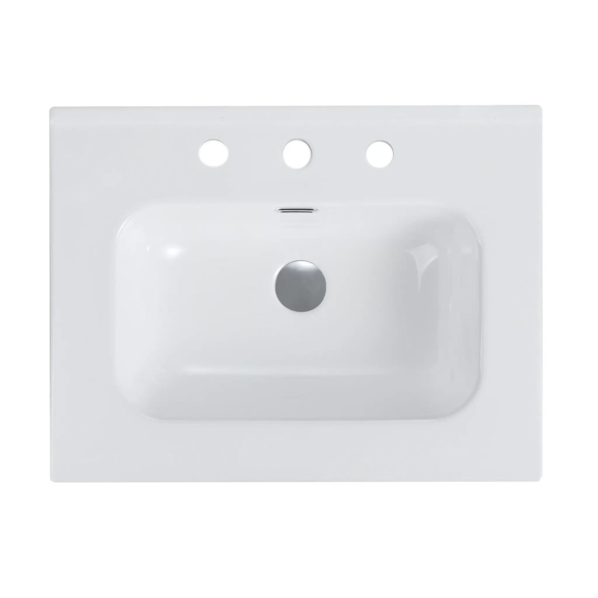 Glossy White Ceramic Integrated Sink by HouseOfZazla