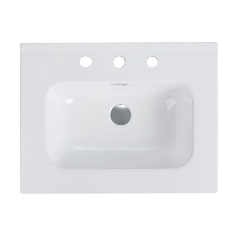 Glossy White Ceramic Integrated Sink by HouseOfZazla