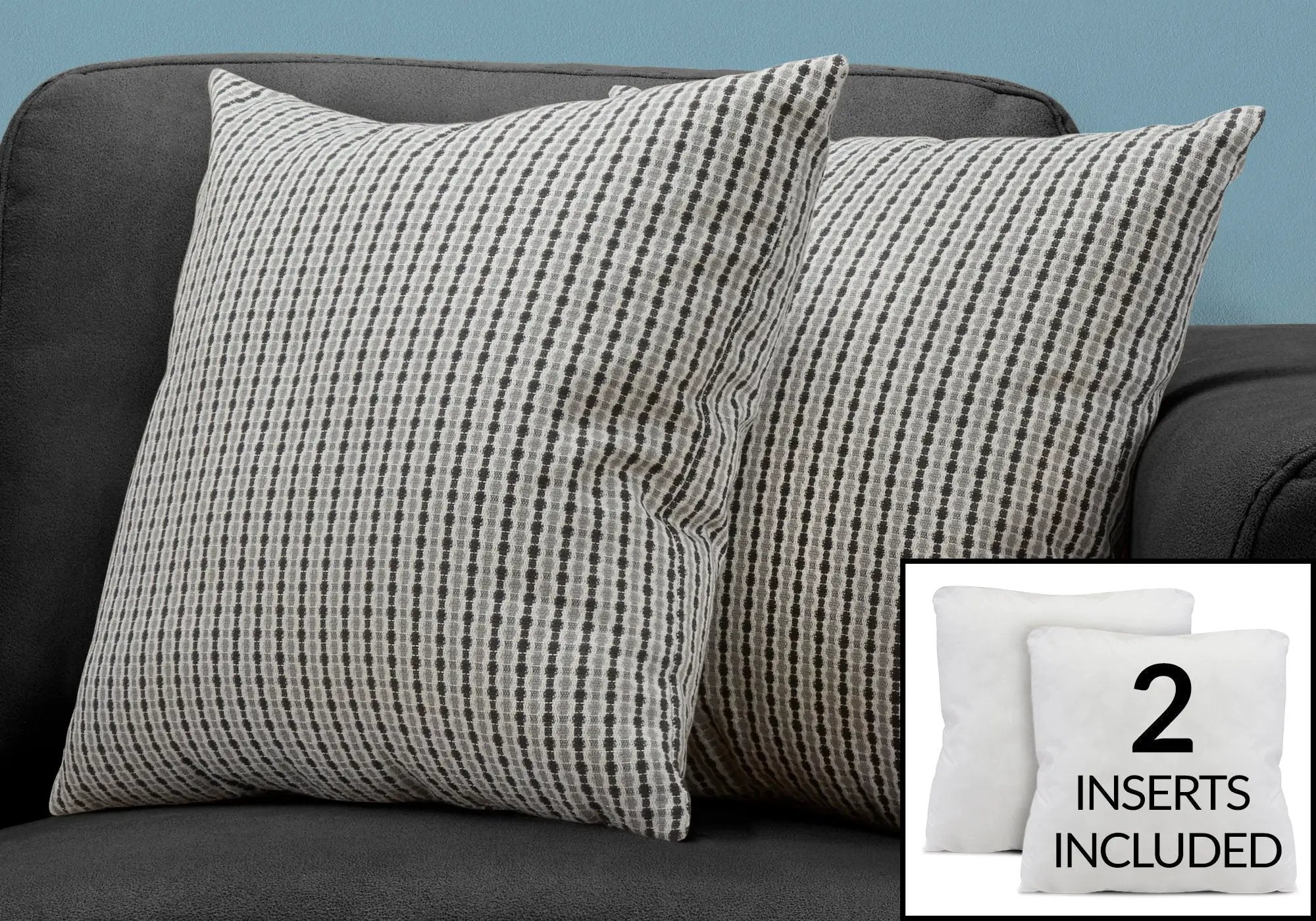 Pillows, Square, Insert Included, Decorative Throw, Hypoallergenic by Unique Piece Furniture
