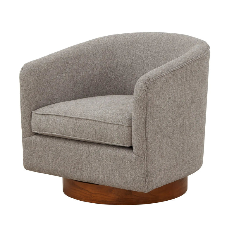 Miramar - Swivel Barrel Chair With Wooden Base by HouseOfZazla