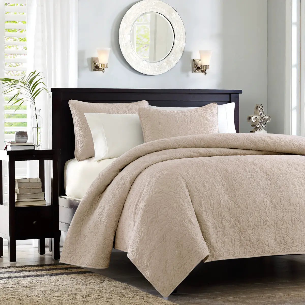 Reversible Quilt Set Khaki Full/Queen by HouseOfZazla