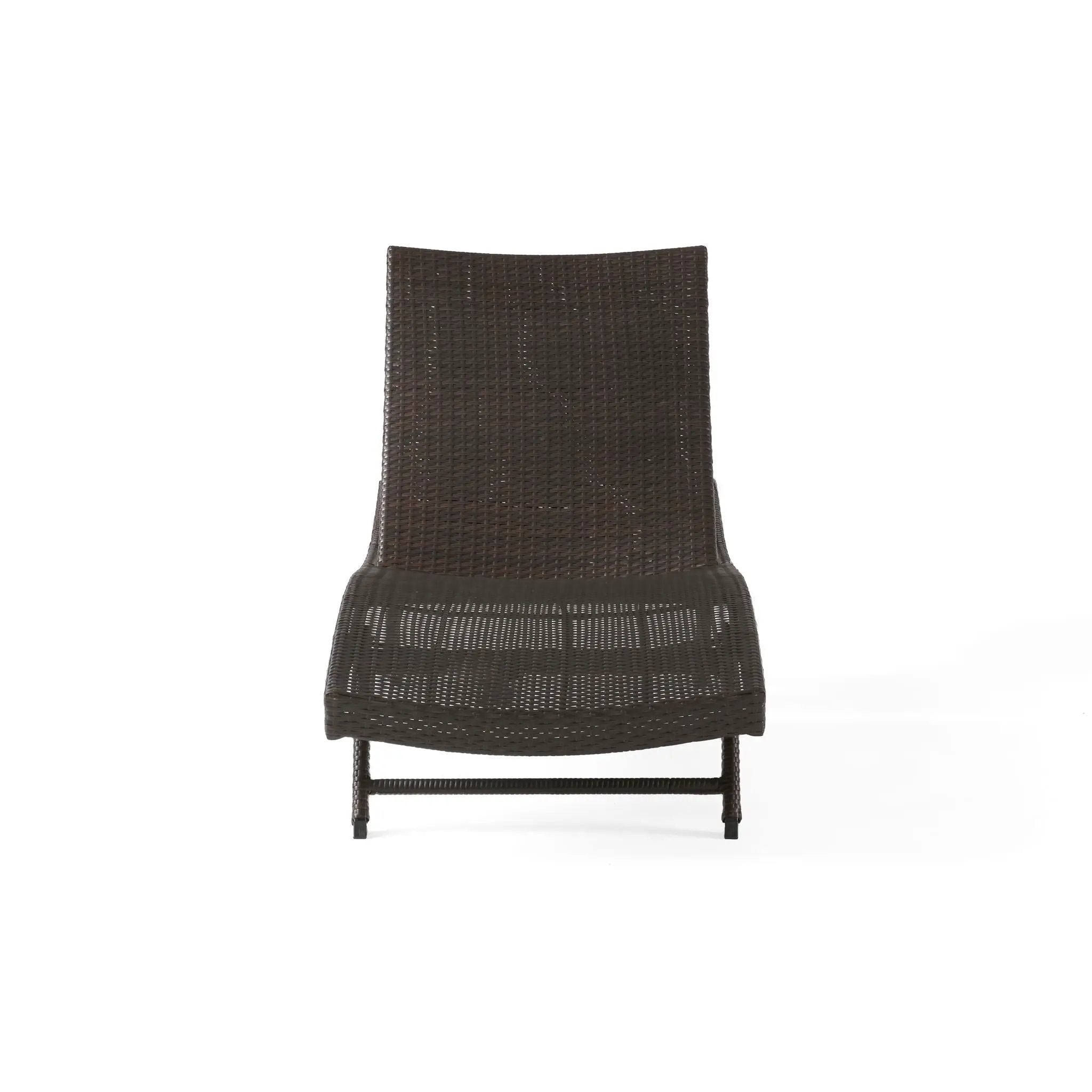 Kauai Modern Style PE Wicker Chaise Lounge - Brown Multi by HouseOfZazla
