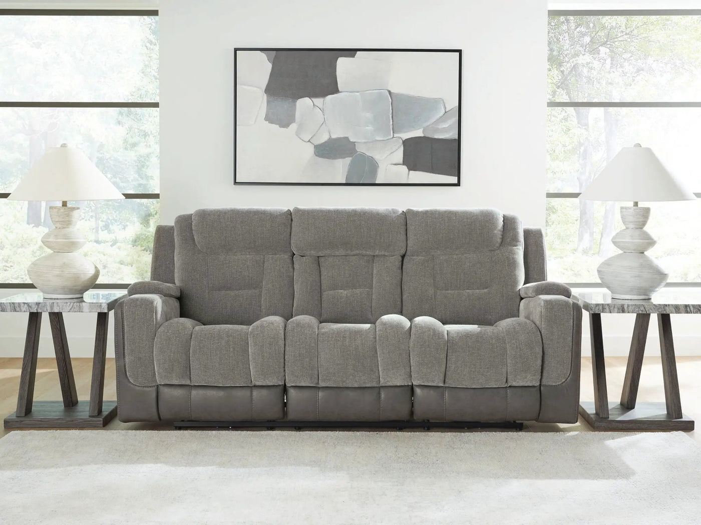 Mixed Motion - Power Reclining Sofa With Adjustable Headrest by Unique Piece Furniture