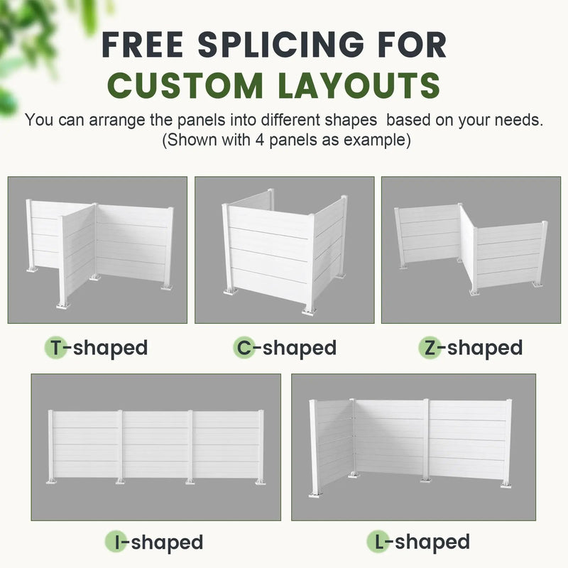 50" W x 49" H Outdoor Privacy Screen, Air Conditioner Fence, All-Weather Vinyl Privacy Fence Screens with Aluminum by HouseOfZazla