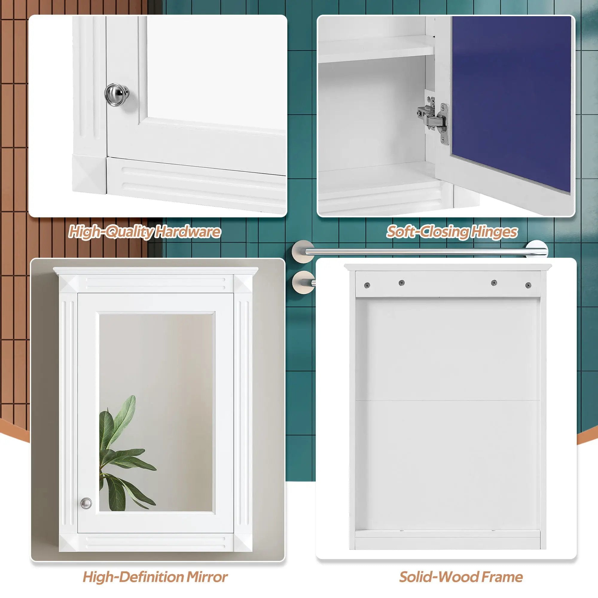 Wall Mounted Bathroom Storage Medicine Cabinet For Over Toilet With Mirror by HouseOfZazla