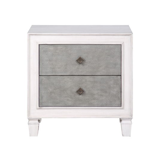 Katia Weathered Night Stand with Felt-Lined Drawer - Gray and White, photo 2 of 4