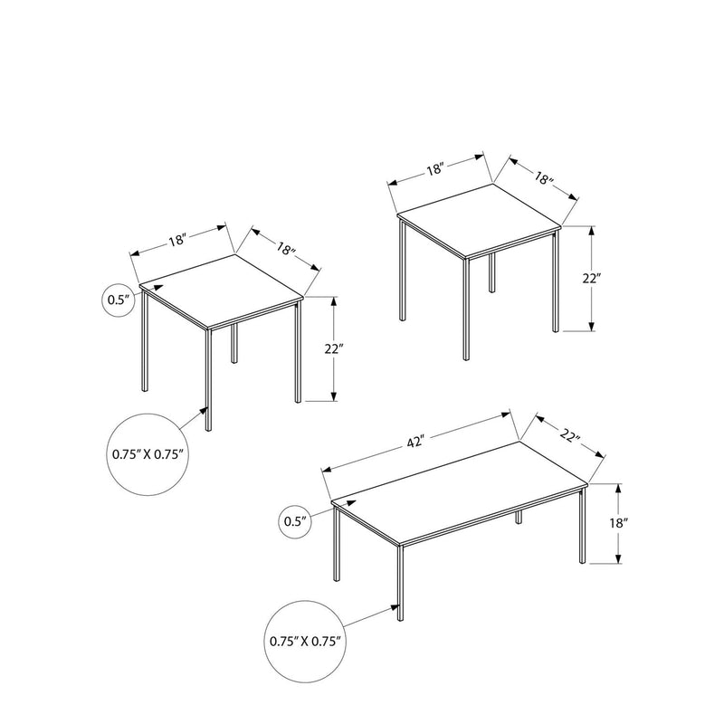 Table Set, Coffee, End, Contemporary, Modern (Set of 3) by Unique Piece Furniture
