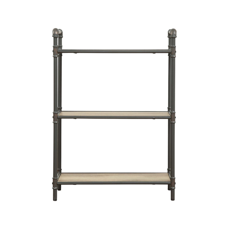 Light Brown Bookshelf with Durable Metal Frame - 26"W x 14"D x 49"H, photo 16 of 19