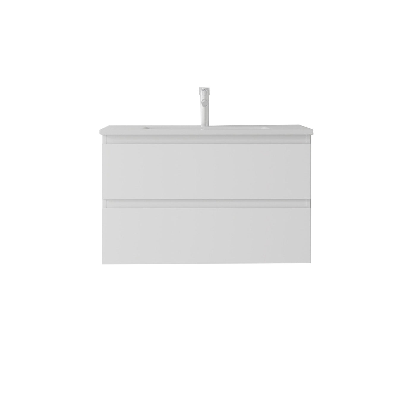 30 Inch Floating Bathroom Vanity with Sink, Soft-Close Drawer, Ceramic Sink, Plywood by HouseOfZazla
