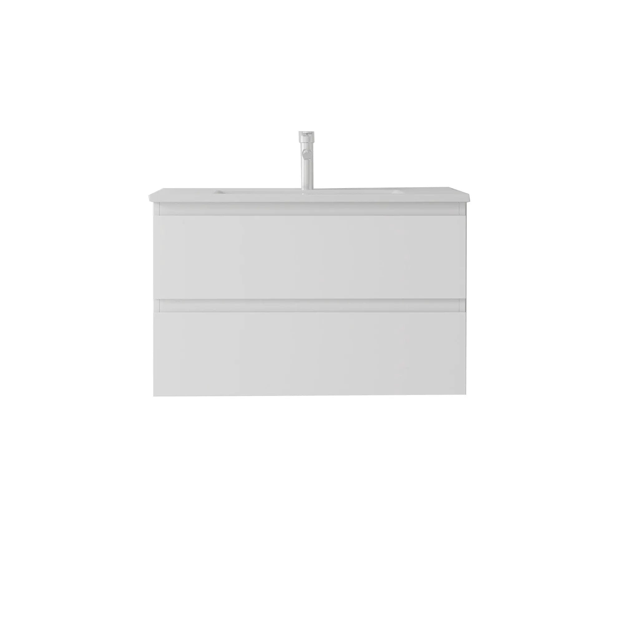 30 Inch Floating Bathroom Vanity with Sink, Soft-Close Drawer, Ceramic Sink, Plywood by HouseOfZazla