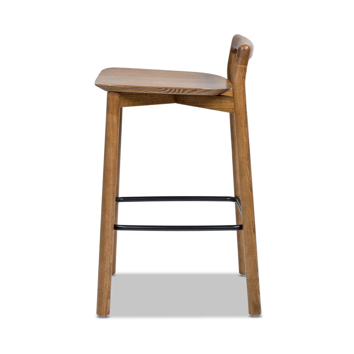 Sven - Modern Minimalist Low Back Counter Stool - Dark Brown Walnut by HouseOfZazla