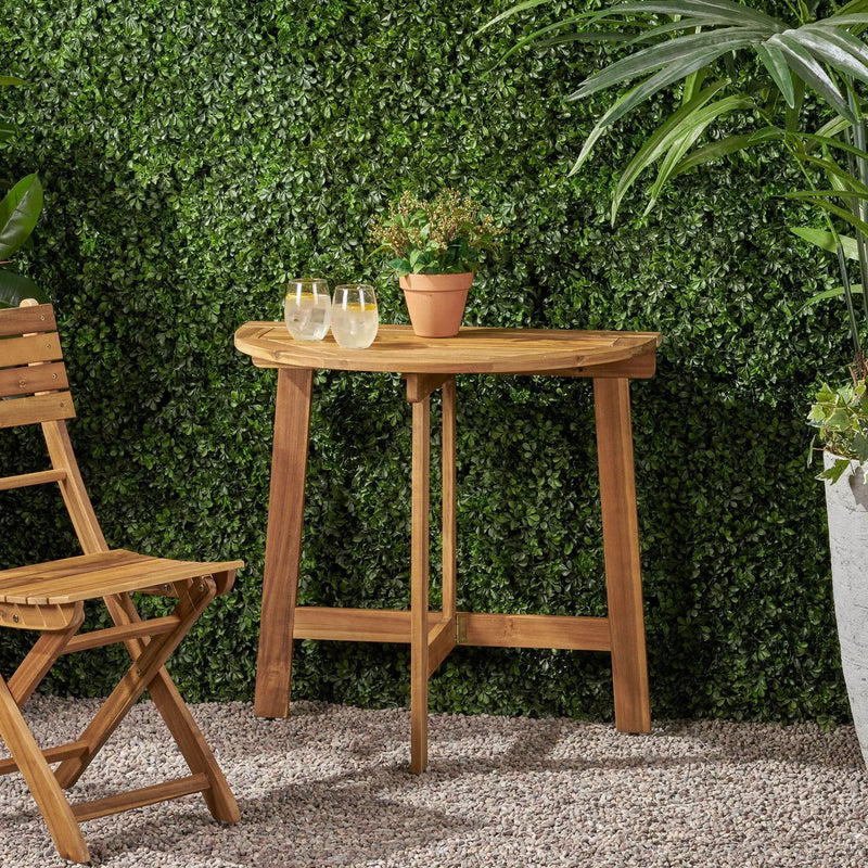 Outdoor Half Round Folding Acacia Wood Bistro Table by HouseOfZazla