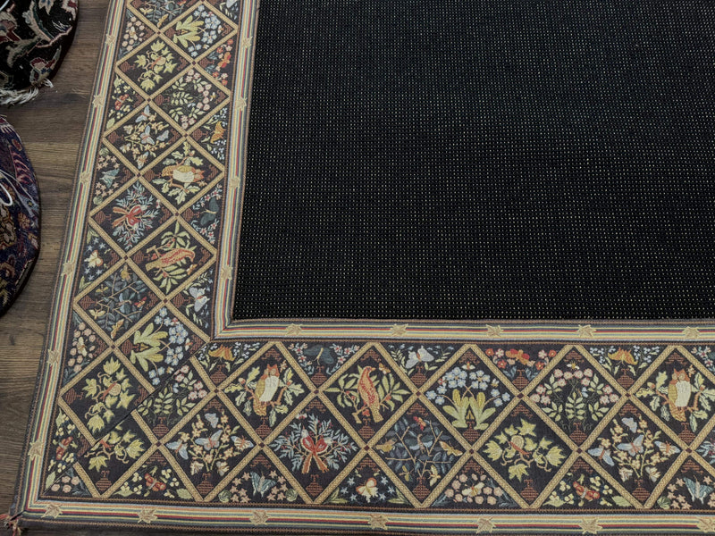 Palace Sized Stark Area Rug 12x19, Black Carpet by Jewel Rugs
