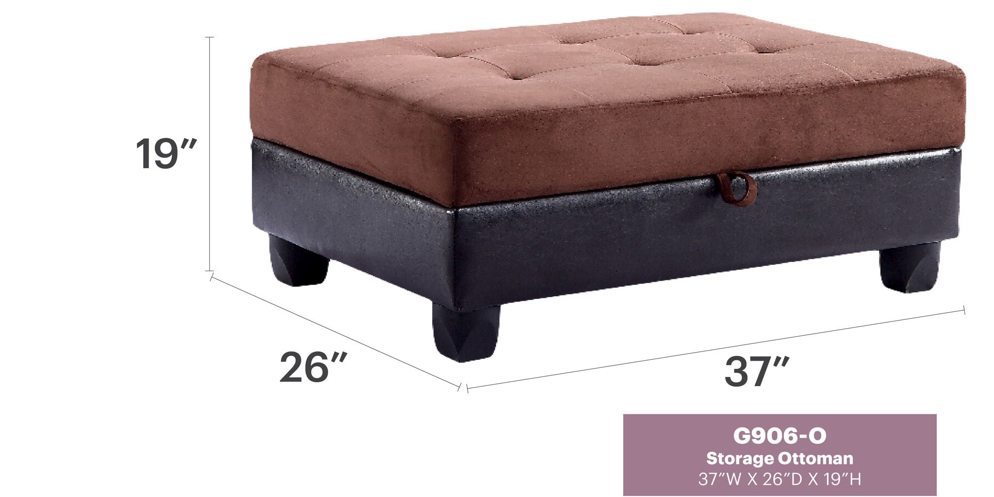 Stylish Storage Contemporary Ottoman by Unique Piece Furniture
