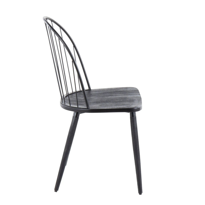 Riley - Industrial High Back Armless Chair (Set of 2) - Black by HouseOfZazla