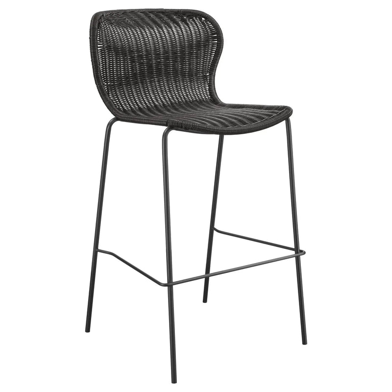 Mckinley Faux Rattan Metal Bar Chair Brown (Set of 2) by Unique Piece Furniture
