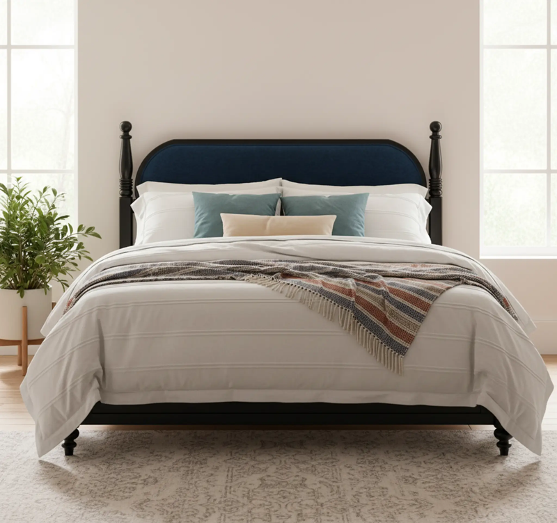 Queen Bed Frame, Solid Wood Platform with Slats by HouseOfZazla