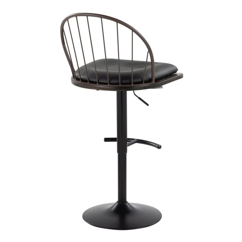 Riley - Farmhouse Adjustable Height Barstool With Swivel With Rounded T Footrest (Set of 2) by Unique Piece Furniture