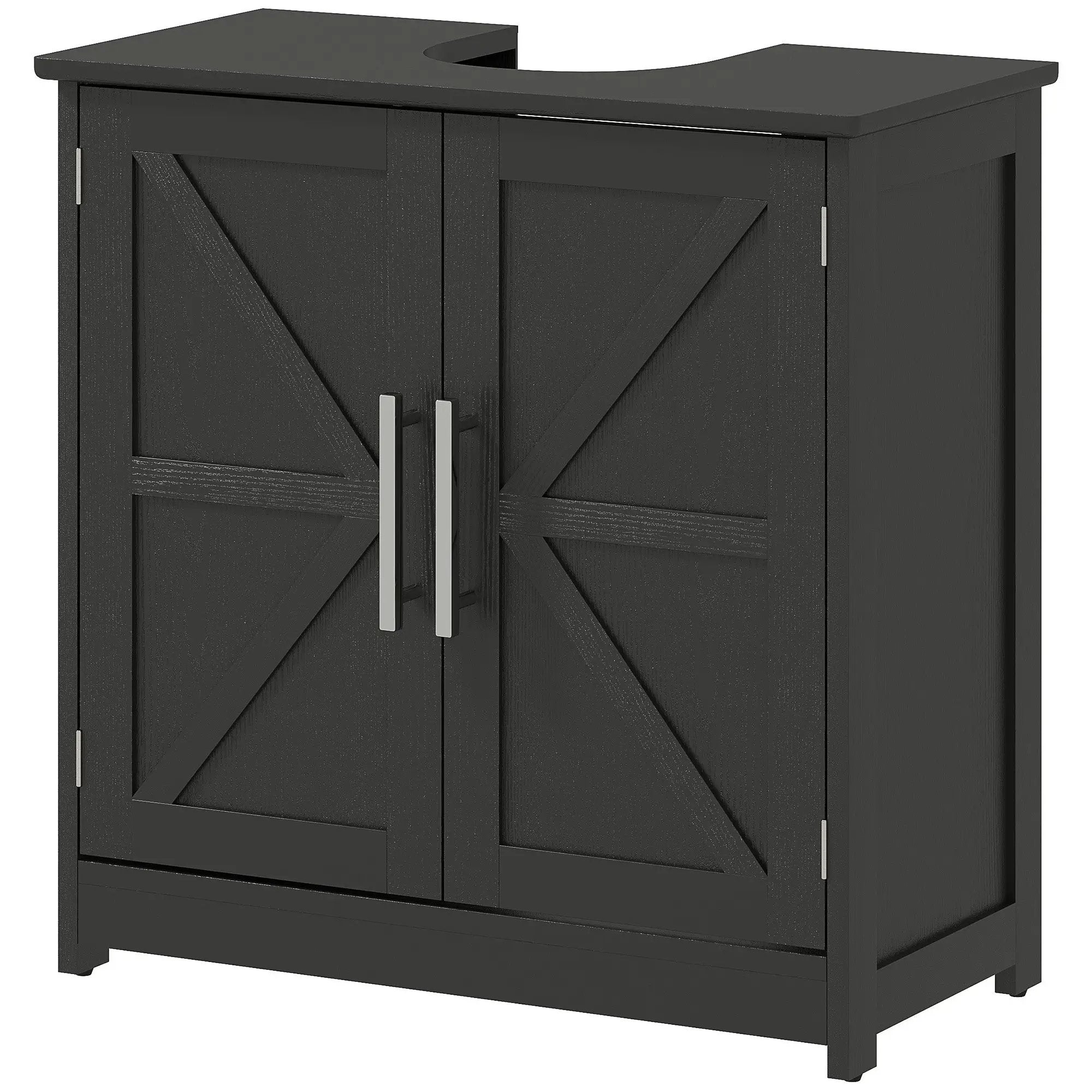 Pedestal Sink Storage Cabinet with 2 Barn Doors and Adjustable Shelf by HouseOfZazla