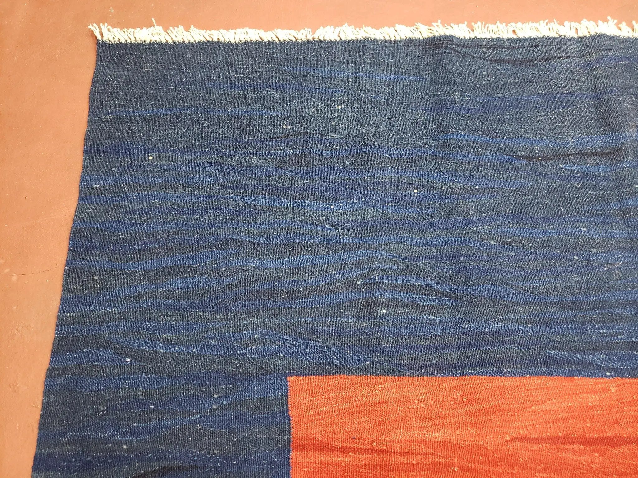 Blue and Red Turkish Kilim Rug, New 6x9 - 7x10 Flatweave Area Rugs, Hand Woven, Wool Handmade Oriental Kilim Abstract Modern Boho, Minimal by Jewel Rugs