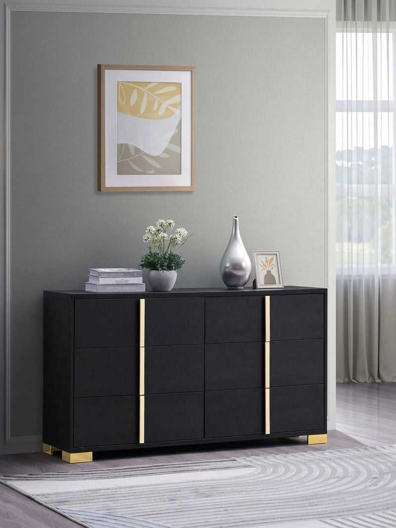 Marceline 6-drawer Dresser Black by Unique Piece Furniture
