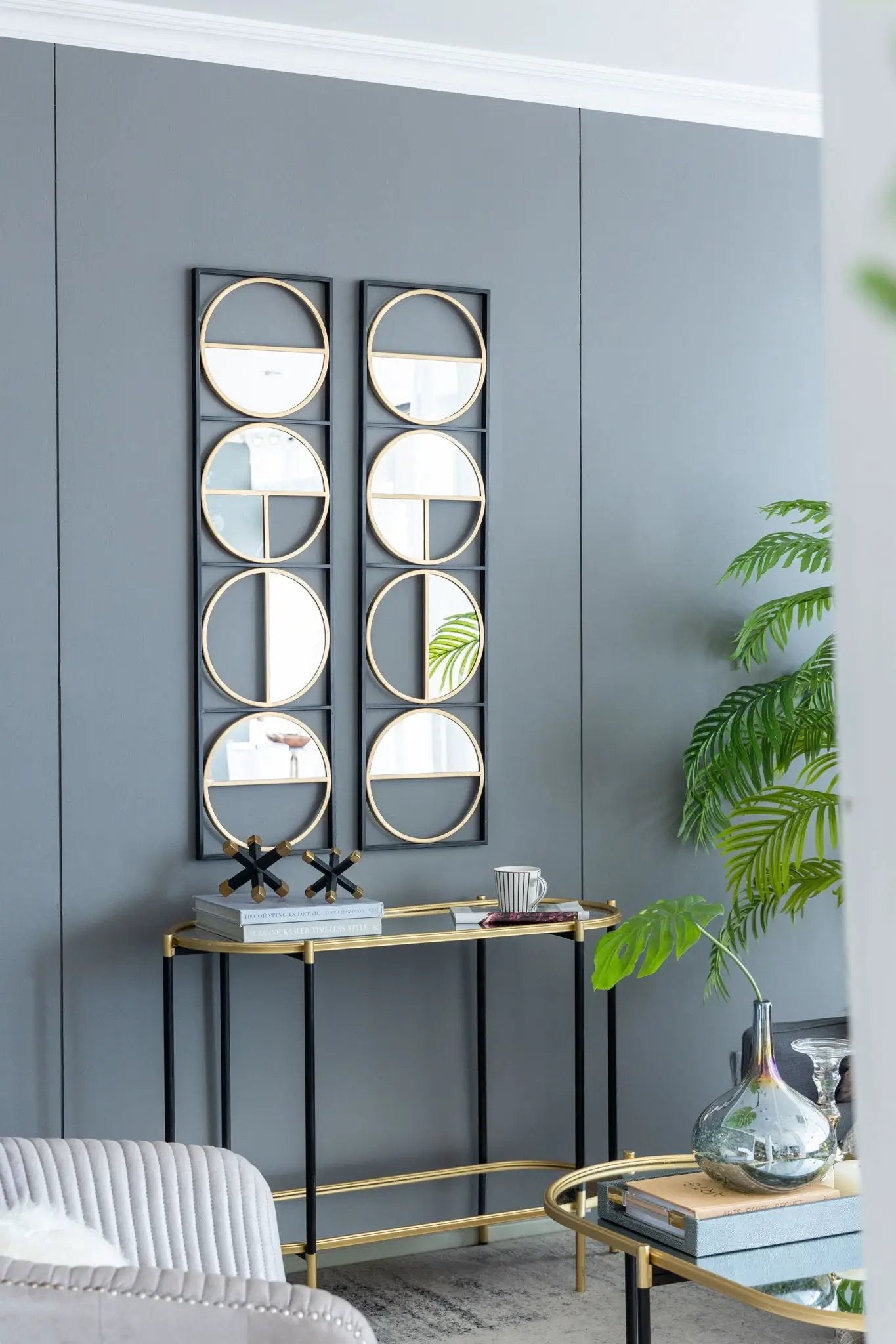 Eclectic Styling Metal Beaded Wall Mirror With Contemporary Design For Bedroom, Liveroom & Entryway by HouseOfZazla