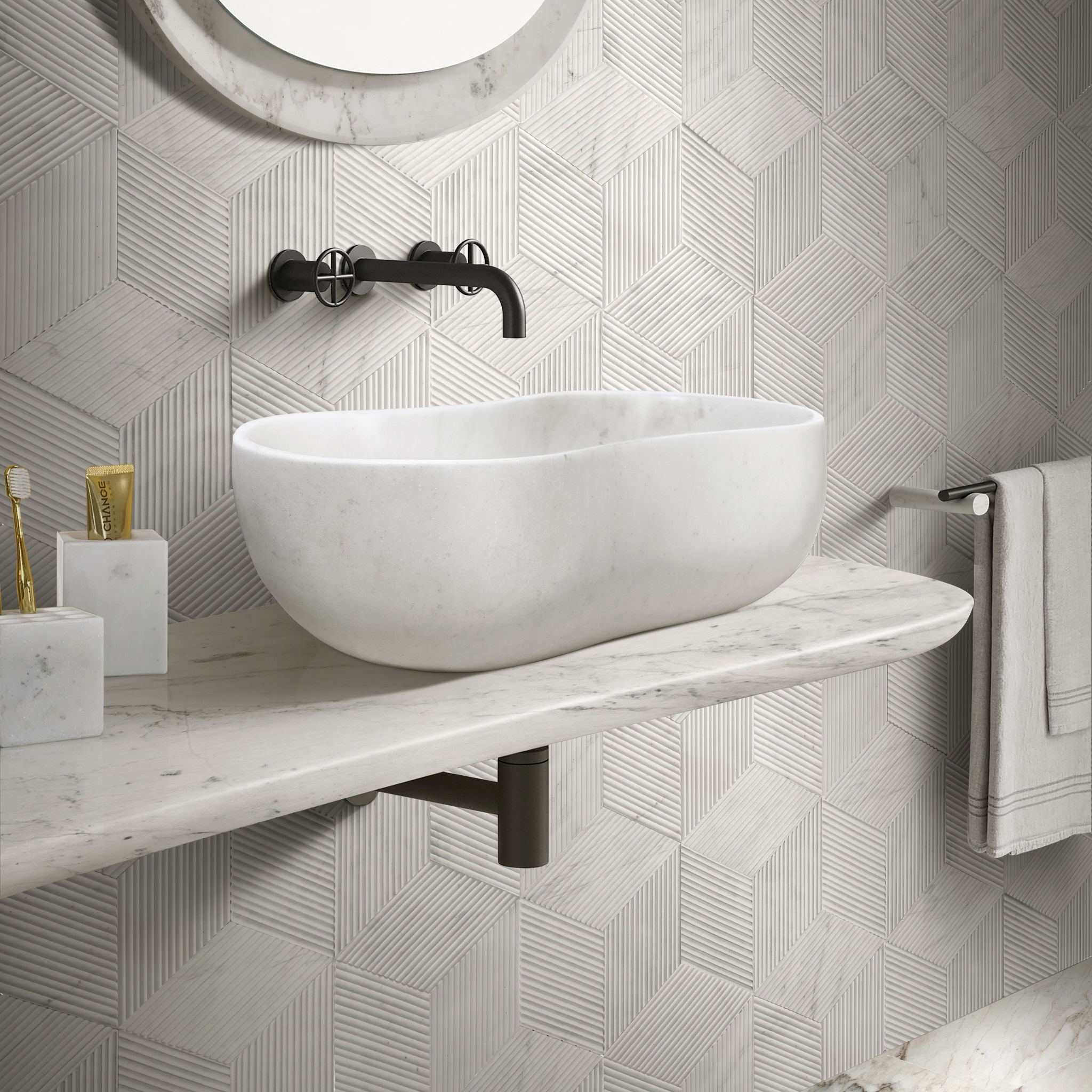 Bathroom Vessel Sink With Wavy Design by HouseOfZazla