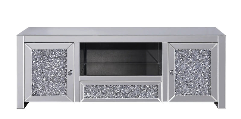 Noralie Mirrored & Faux Diamonds TV Stand (Assembled) by HouseOfZazla