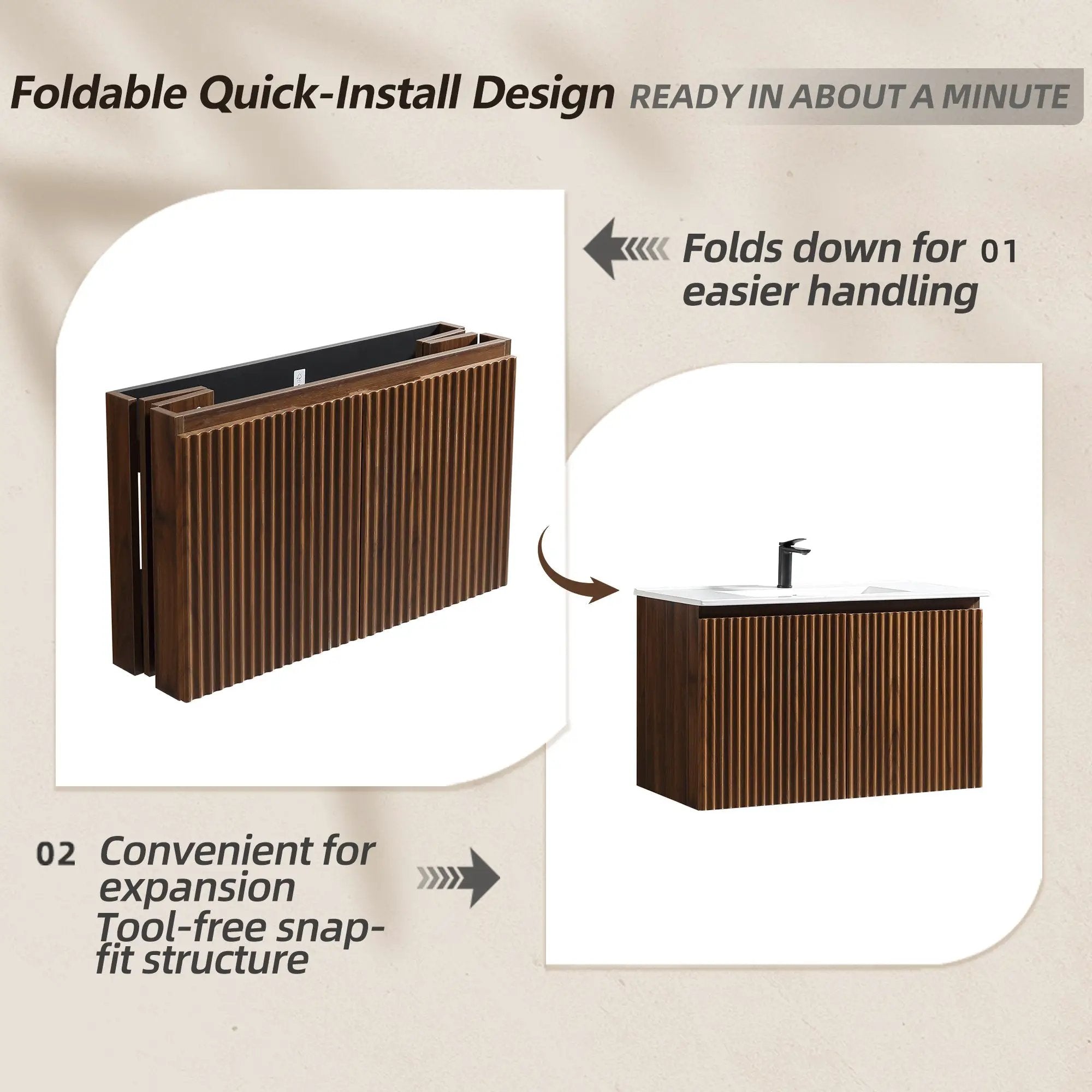 36-Inch Foldable Wall Cabinet by HouseOfZazla