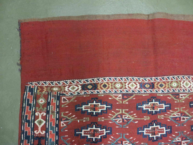 45" X 32" Antique Handmade Bokhara Turkoman Yomud Chuval Wool Rug Soumak NICE by Jewel Rugs