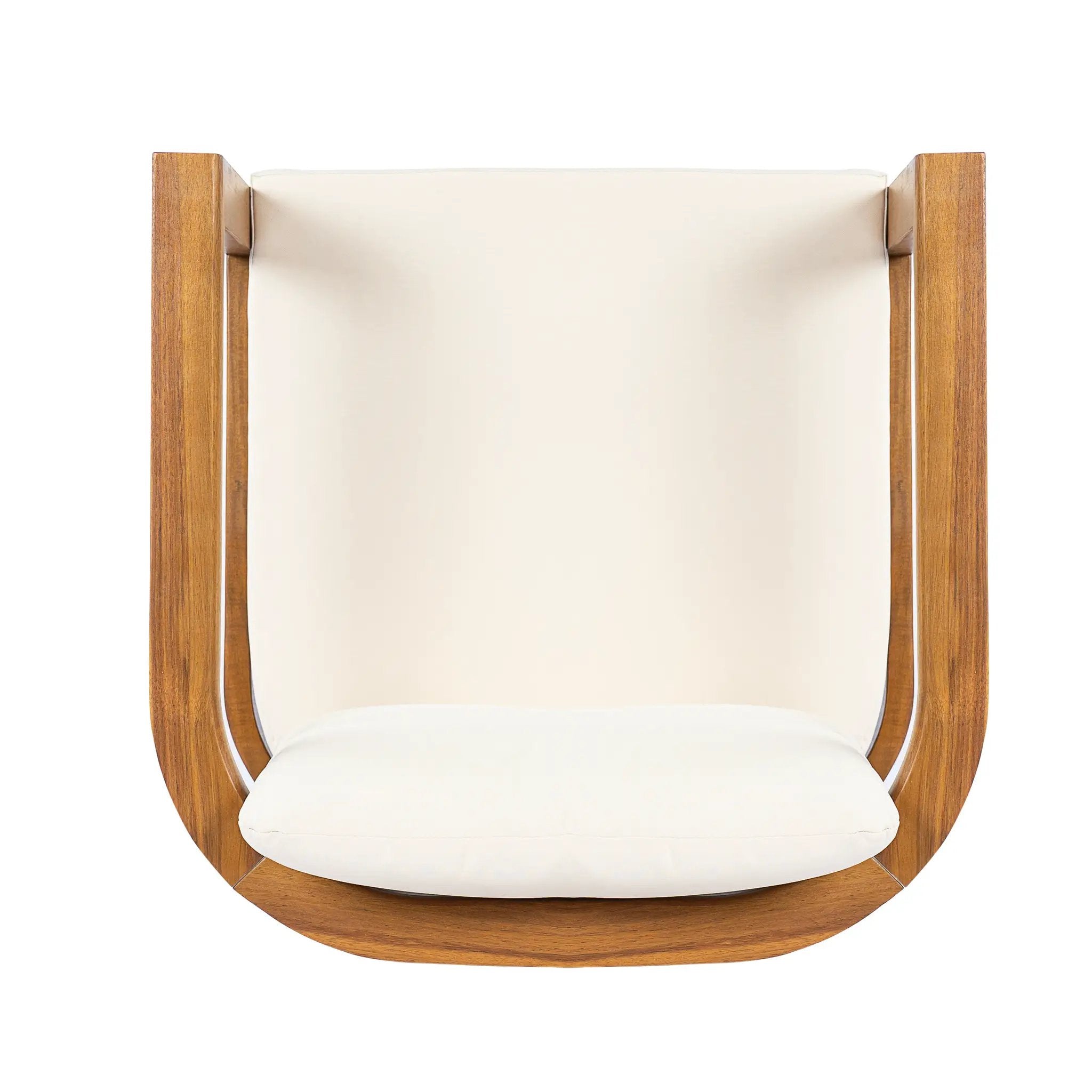 Outdoor Dining Chair Set of 4 with Curved Acacia Wood Arms by HouseOfZazla