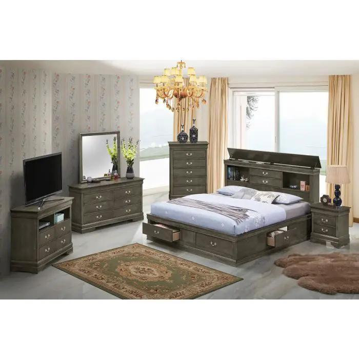Traditional Style Bookcase Storage Bed by Unique Piece Furniture