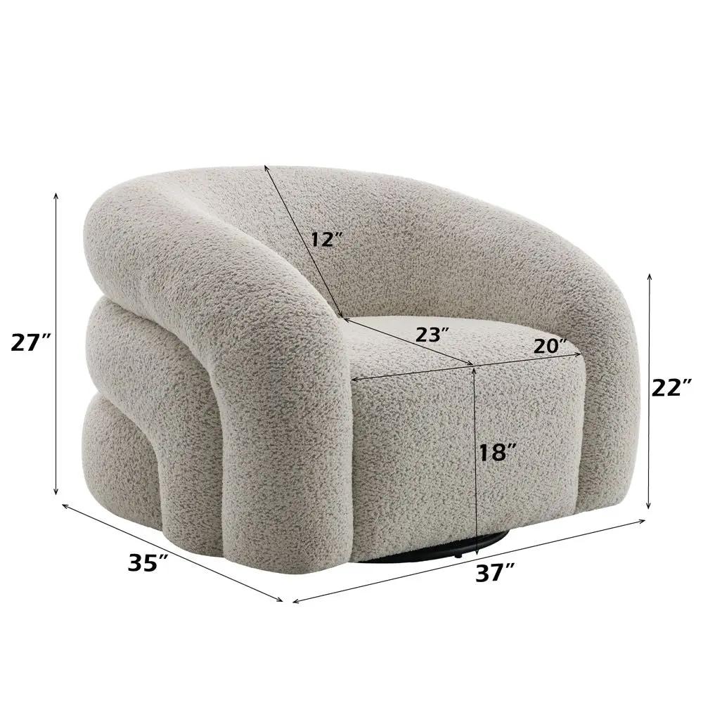 Irma - Chair With Swivel - Gray Boucle by Unique Piece Furniture