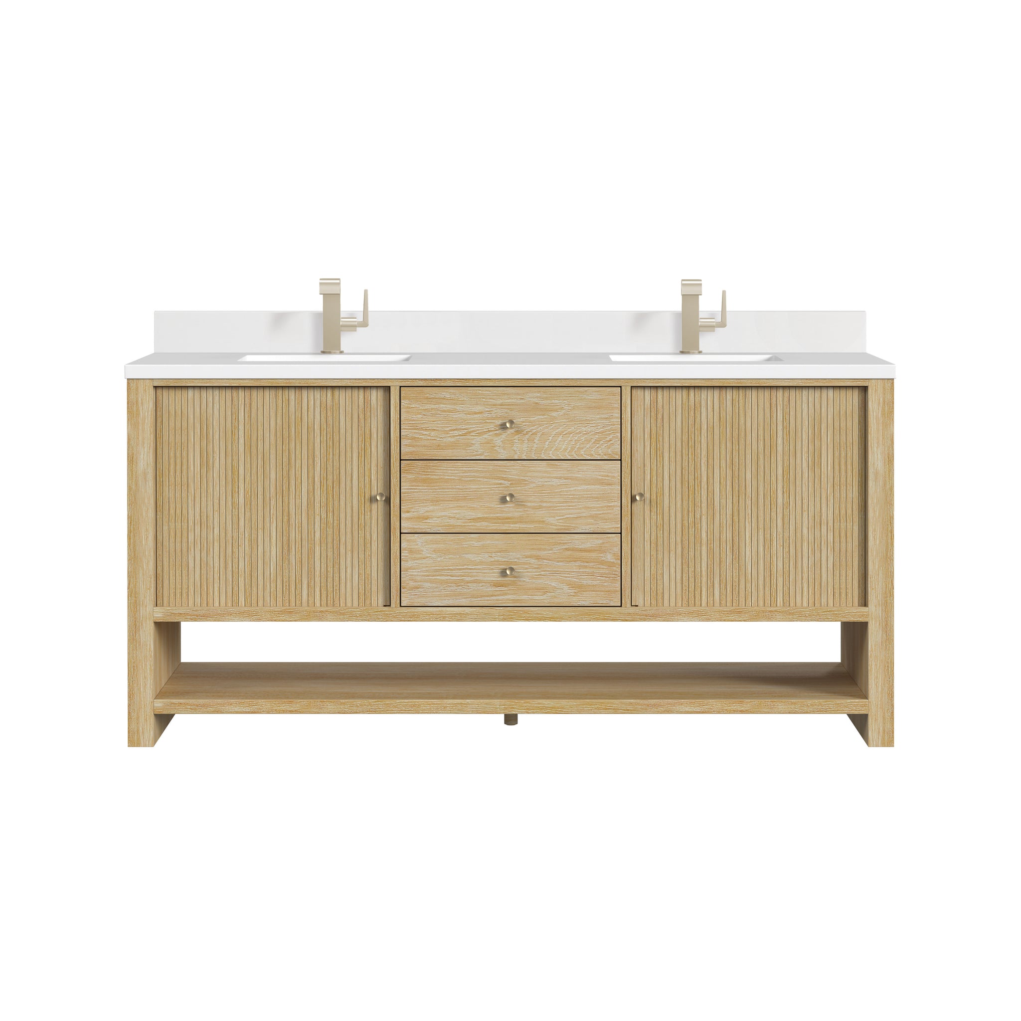 James Martin Marigot 72" Double Bathroom Vanity, Sunwashed Oak by James Martin