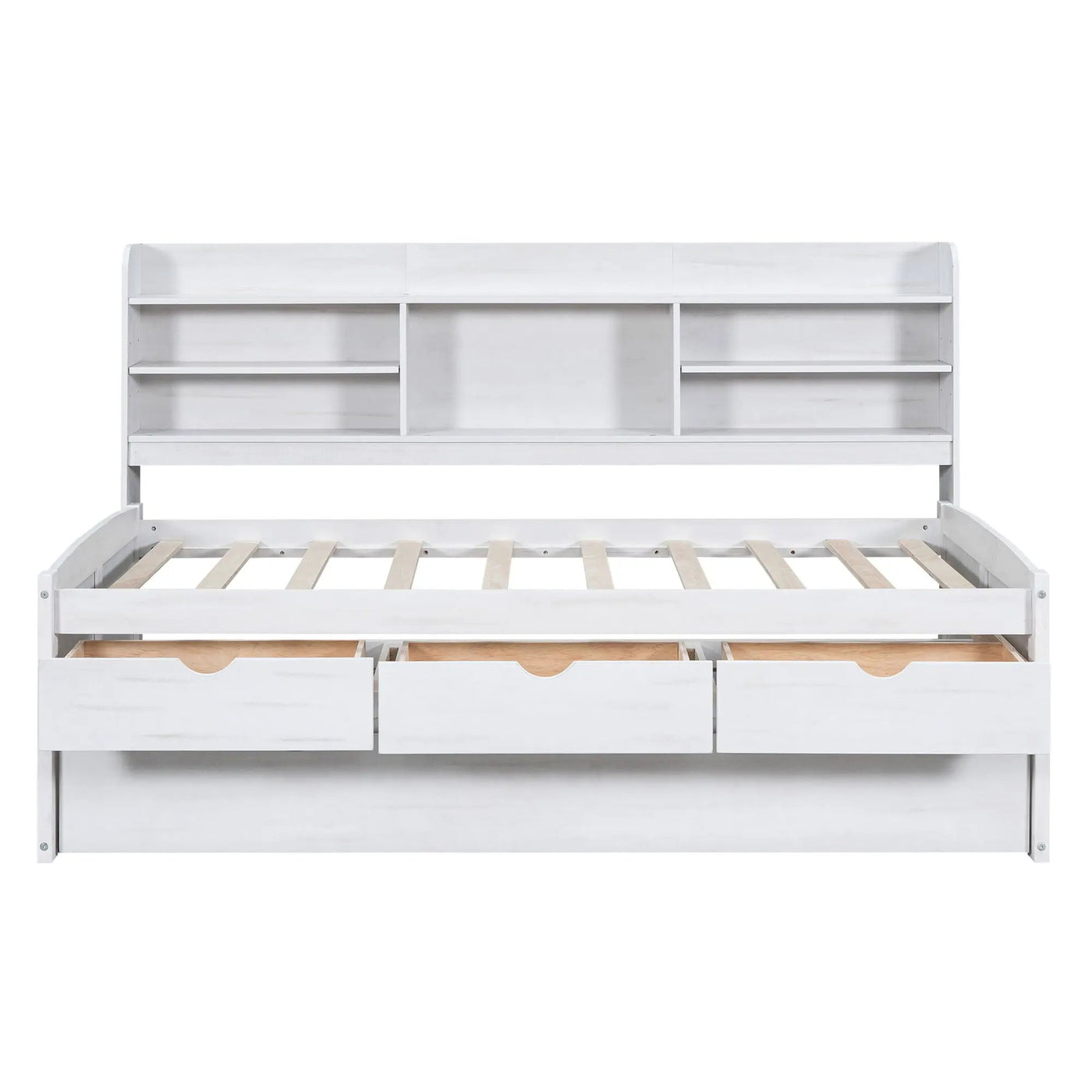 Captain Bed With Built In Bookshelves, 3 Storage Drawers, And Trundle by HouseOfZazla
