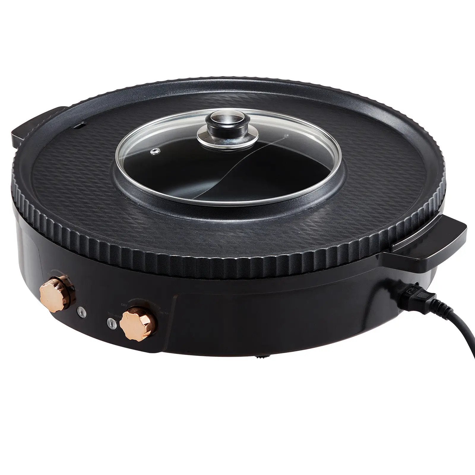 Hot Pot with Grill 1800W 2-in-1 Electric Smokeless Grill Hot Pot for 2-8 People by HouseOfZazla