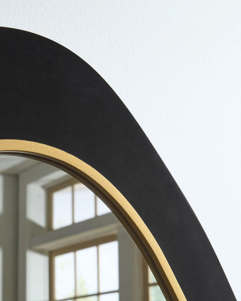 Kierlock - Accent Mirror - Black / Gold Finish by Unique Piece Furniture