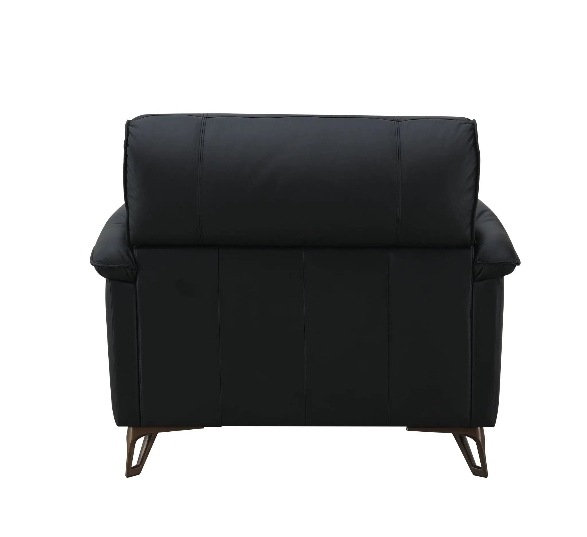 Eilene - Top Grain Leather Chair - Black by HouseOfZazla