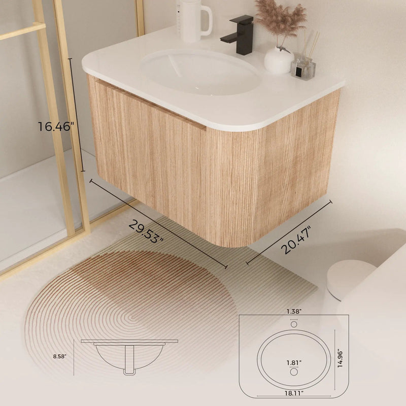 Wall Mounted Bathroom Vanity With Sink by Unique Piece Furniture