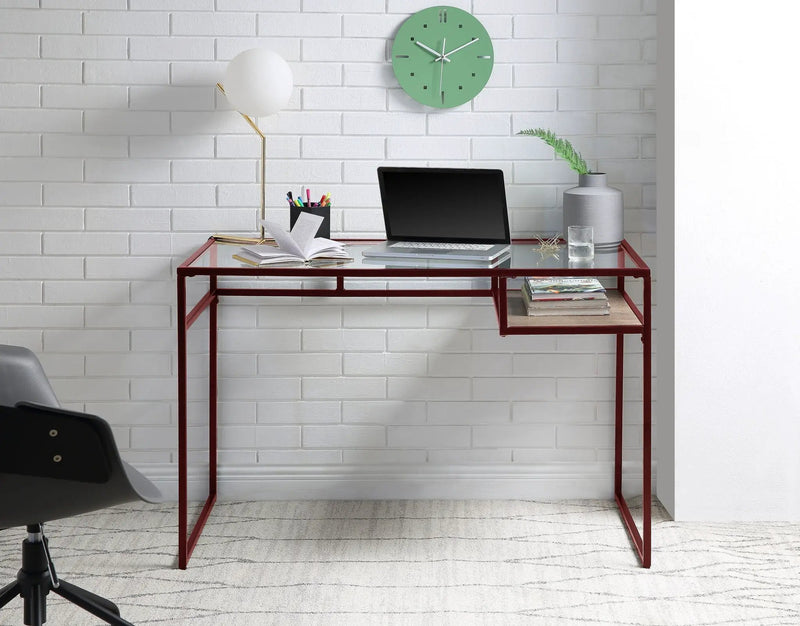 Yasin Glass Top Writing Desk by HouseOfZazla
