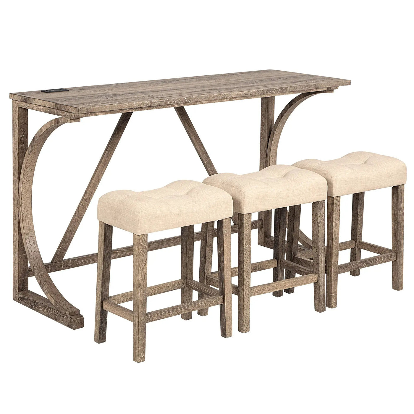 Bar Table Set With 3 Padded Stools by HouseOfZazla