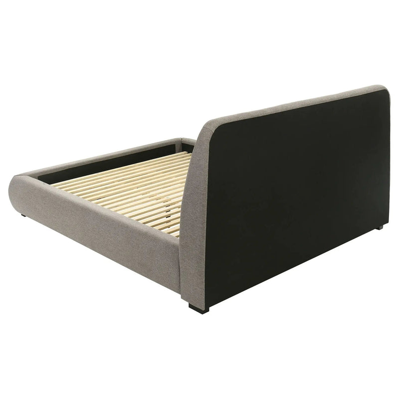 Mokena 46-inch Upholstered California King Platform Bed Taupe by Unique Piece Furniture