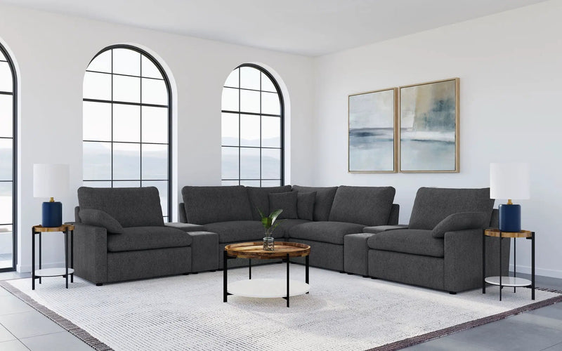 Collins 7-piece Modular Power Reclining Sectional Dark Grey by Unique Piece Furniture