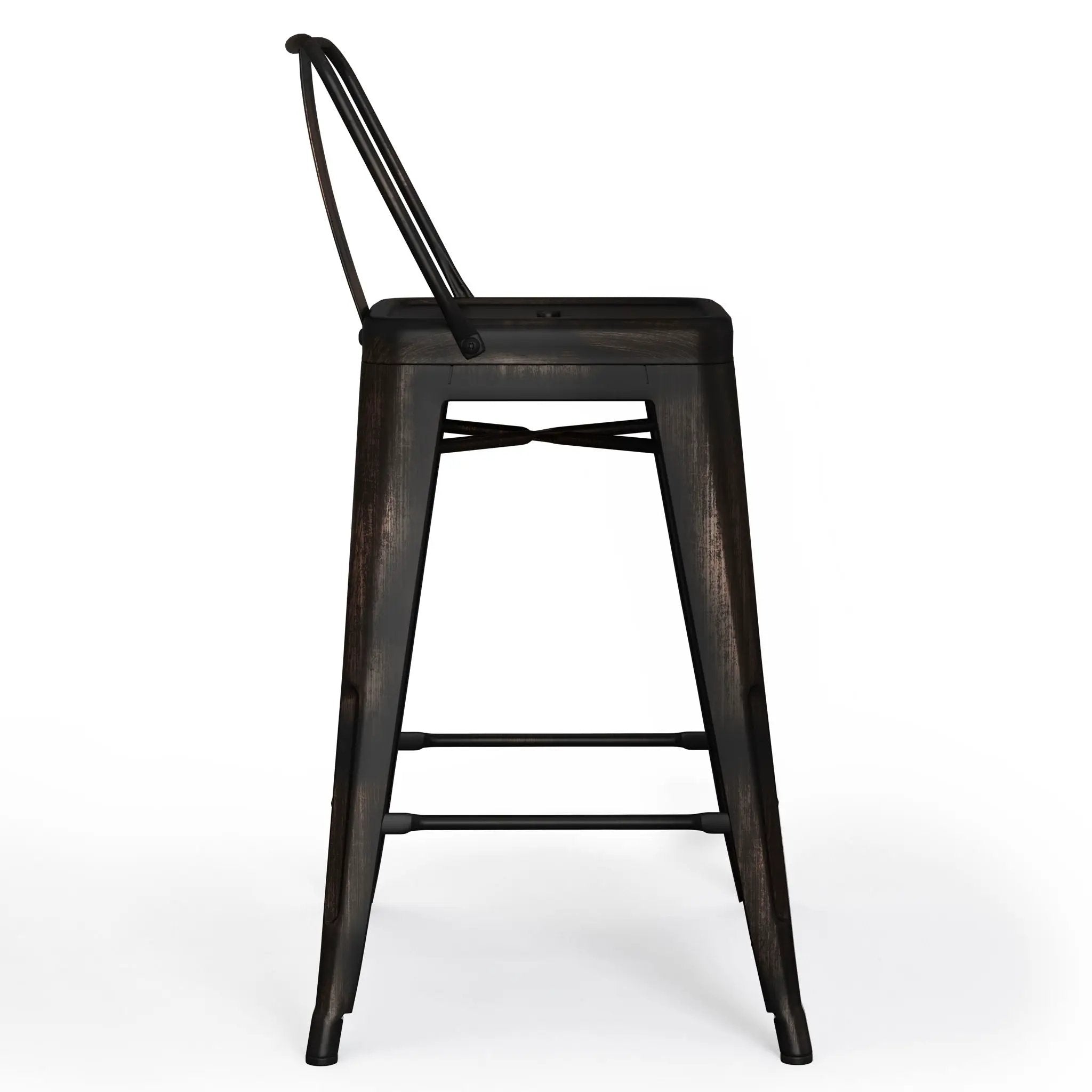 Rayne - Curved Back Metal Stool (Set of 2) by Unique Piece Furniture