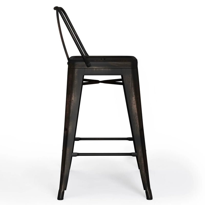 Rayne - Curved Back Metal Stool (Set of 2) by Unique Piece Furniture