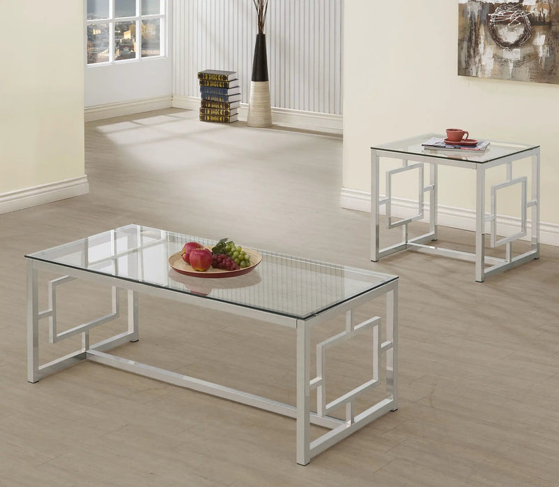 Merced 2-piece Rectangular Coffee and End Table Set Nickel by Unique Piece Furniture