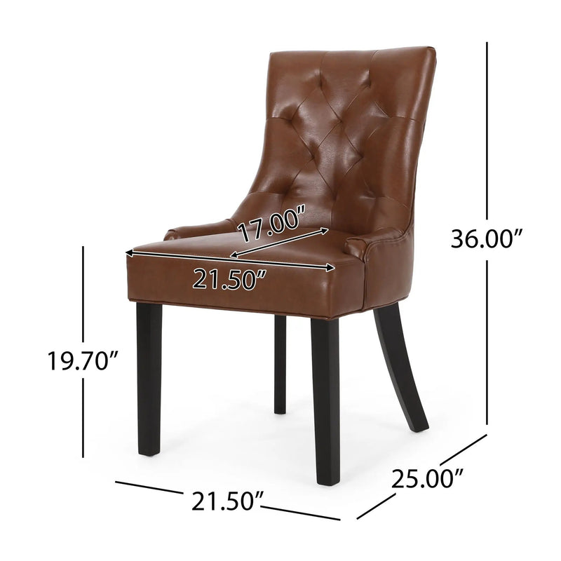 Cheney Contemporary Dining Chair Tufted Upholstery (Set of 2) by HouseOfZazla