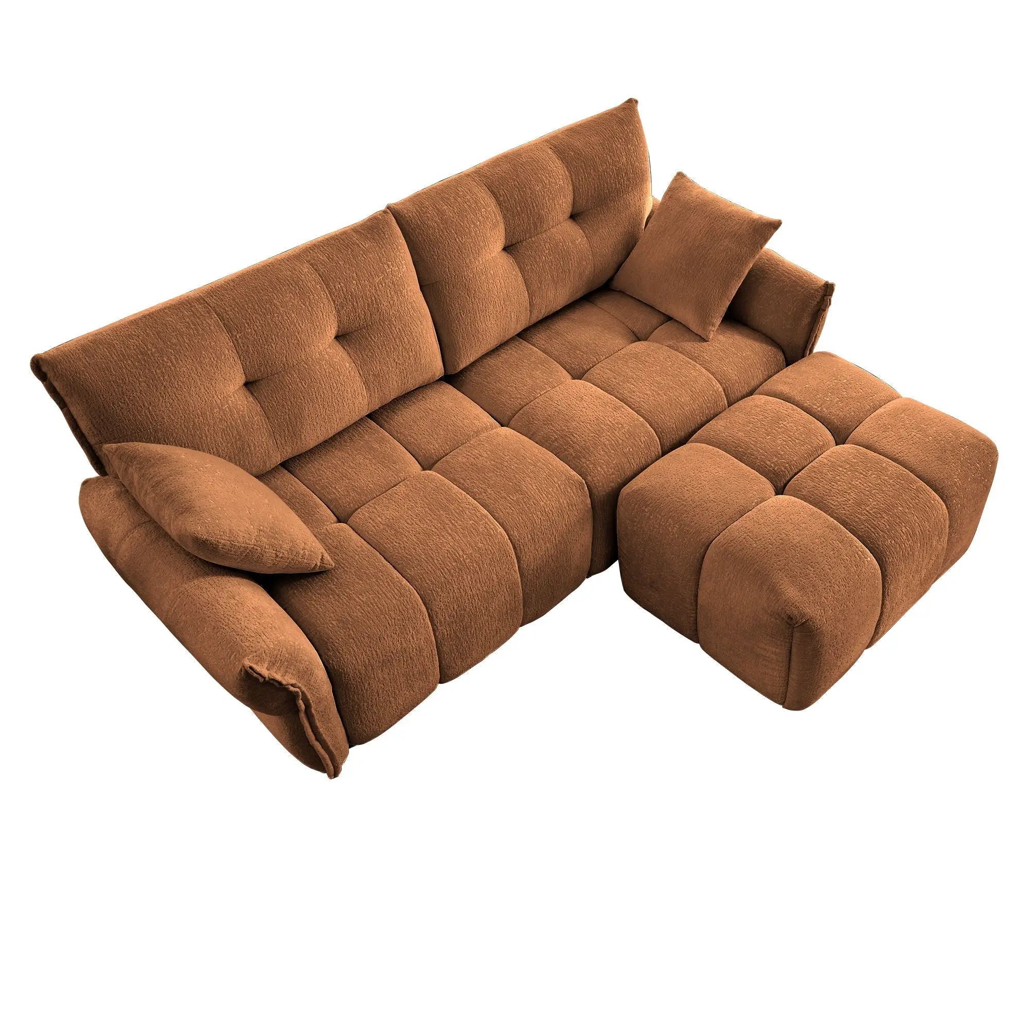 Sofa Set With Ottoman And Pillows, Textured, High Resilience Cushions by Unique Piece Furniture