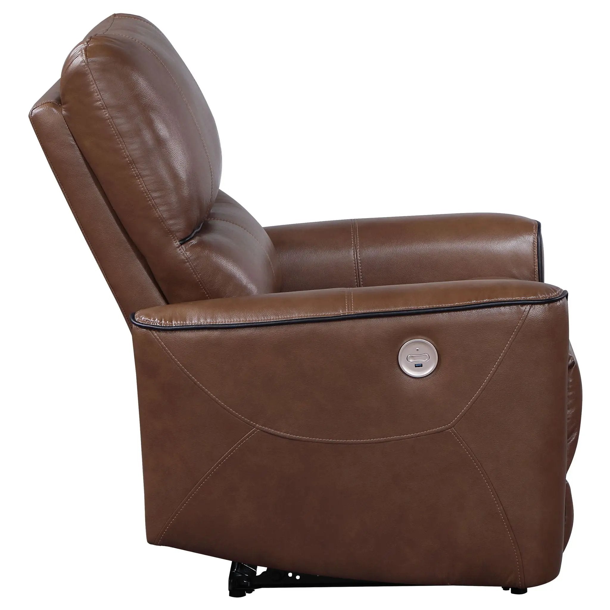 Denson - Upholstered Power Recliner Chair With USB Charging And Smooth Button Recline - Brown by Unique Piece Furniture